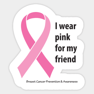 Breast cancer ribbon for friend using black type Sticker